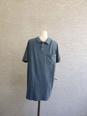 RVCA Men’s Slate Blue Short-Sleeve Polo with Chest Pocket